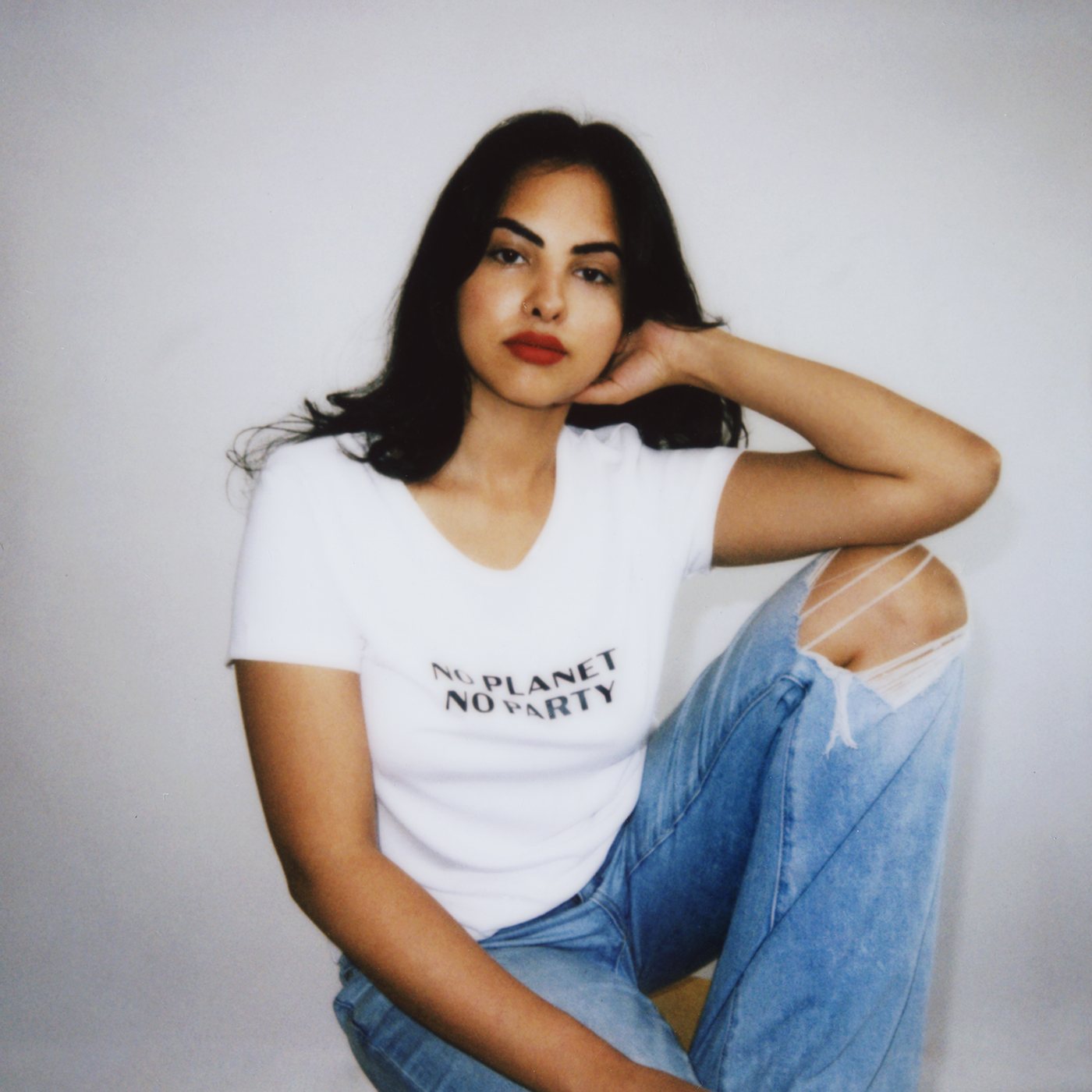 No Planet No Party shirt with sunflower